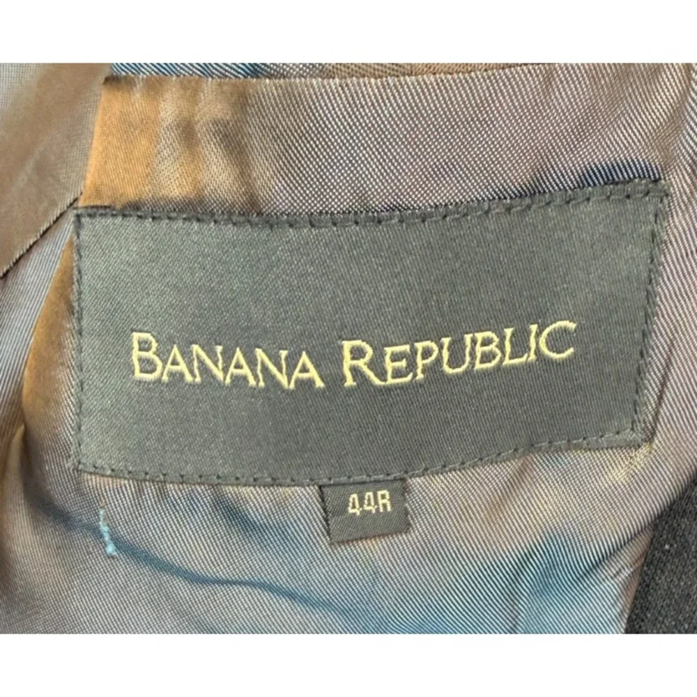 Banana Republic Men's Blazer Sport Coat 44R Charcoal Wool 3-Button Made in Italy